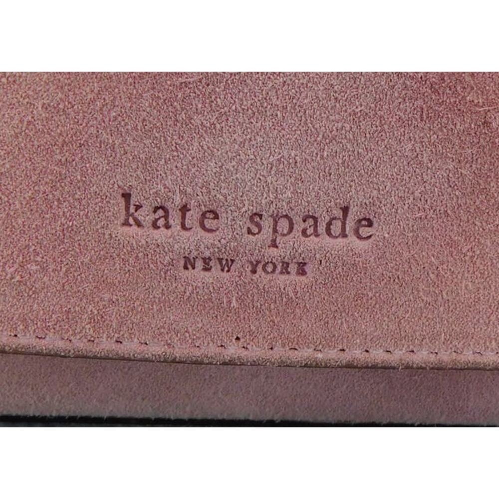 Kate Spade Purse -Mauve Suede and Brown Strap with Flap Snap Closure Handbag